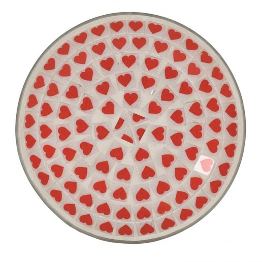 Red Heart Yankee Candle Jar Plate