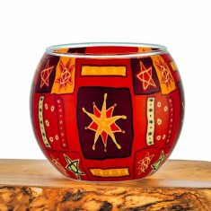 Red Star - Glowing Globe Candle Holder
