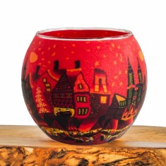 Red Town - Glowing Globe Candle Holder