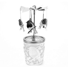 Robin - Spinning Tea Light Candle Holder Silver