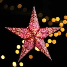 'Rondo' Brown - Large Paper Star Light lit