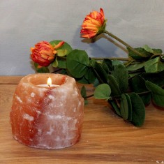 salt crystal tealight candleholder rock 400g