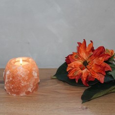 salt crystal tealight candleholder rock 500-g