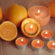 Scented Candles in Plain Glass - Orange