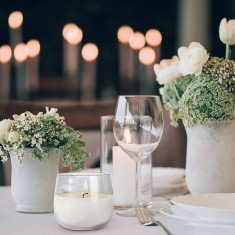 Scented Candles in Plain Glass - White Flowers