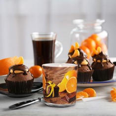 Scented Candles in Printed Glass - Chocolate - Orange