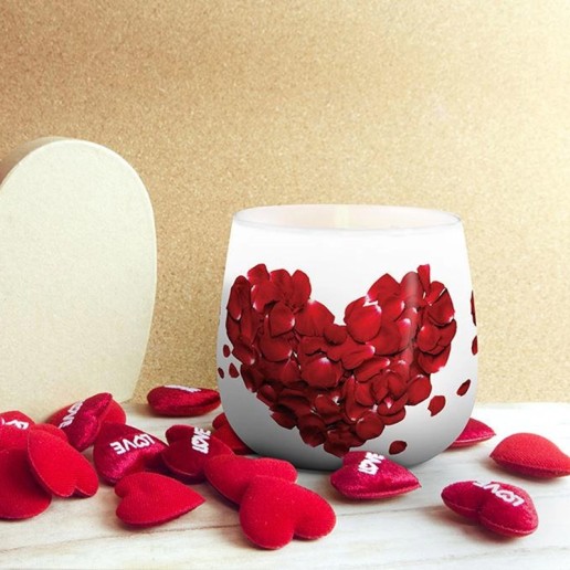 Scented Candles in Printed Glass - Love