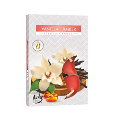 Scented Tea Lights 6pk - Vanilla-Amber