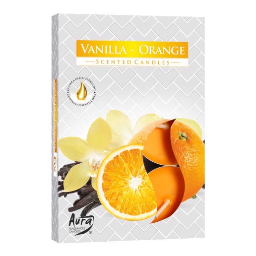 Scented Tea Lights 6pk - Vanilla - Orange