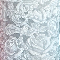 Sculpted Roses Pillar  - Grey closeup