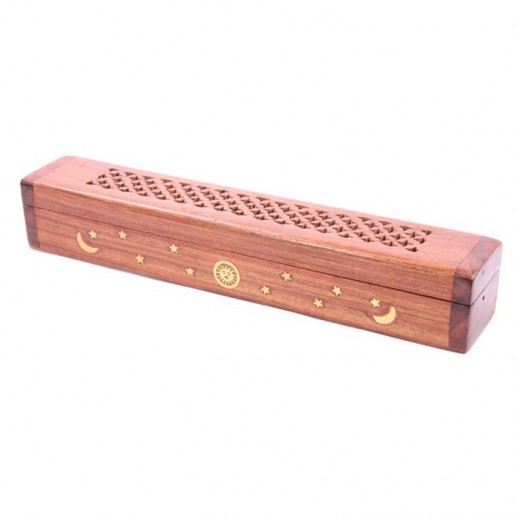 Sheesham Wood Incense Box For Sticks And Cones - Brown