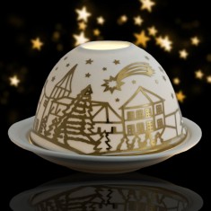 Shooting Star - Glowing Dome Porcelain Tea Light Holder