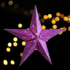 'Sidhartha' Purple - Large Paper Star Light lit