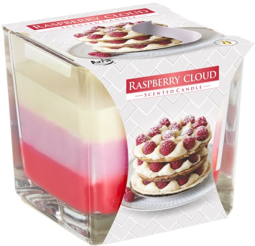 Raspberry Cloud - Triple Layered Scented Candle in Glass