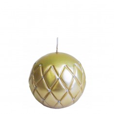 Sphere Candle 10cm - Gold With Silver