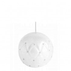 Sphere Candle 10cm - White With Silver