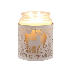 Stag - 3 in 1 Tealight Wax Melter and Candle Holder White Silhouette