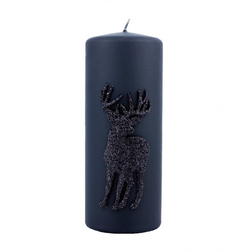 Stag Black Large Pillar Candle
