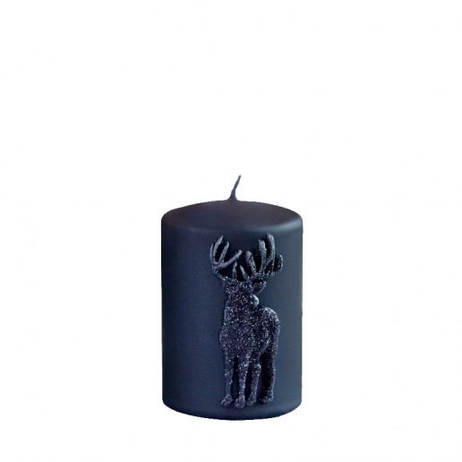 Stag Black Small Pillar Candle
