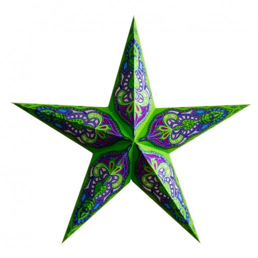 'Sumita' Green Glitter - Large Paper Star Light