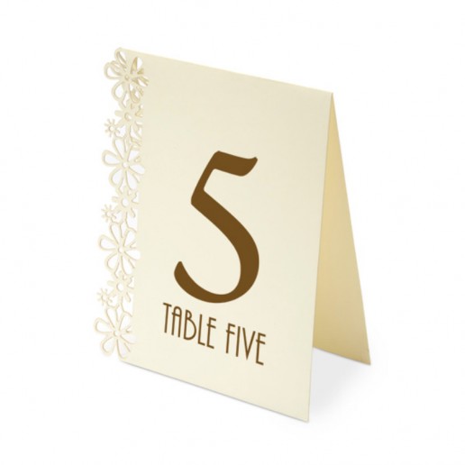 Table Numbers 1-15 Laser Flower - Ivory