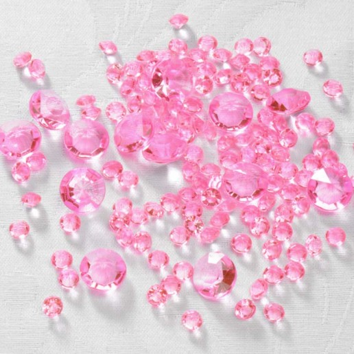 Acrylic Diamond Shaped Table Sprinkles - Pink