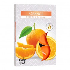 Tea Lights 6pk - Orange