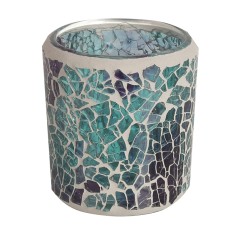 Teal - Crackle Votive Tea Light Candle Holder