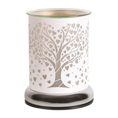 Tree Of Life Heart - White Electric Wax Burner
