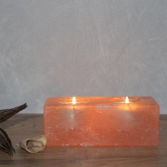 Twin Cube - Himalayan Salt Tea Light Candle Holder