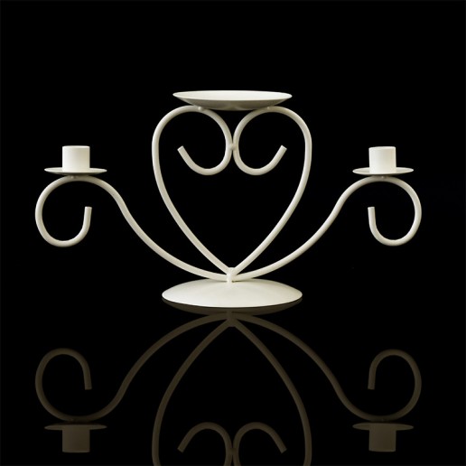 Unity Candle Holder - Ivory on black
