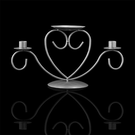 Unity Candle Holder - Silver on black