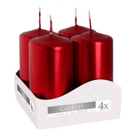 Votive Candle 40x80 - Red Metallic