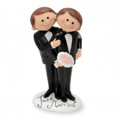 Wedding Cake Topper Funny Character Gay Couple white