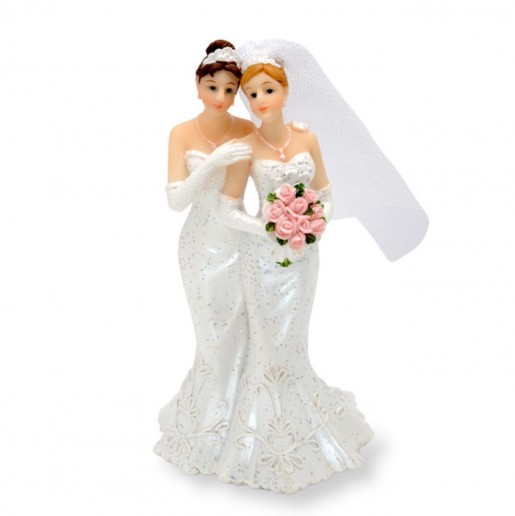 Wedding Cake Topper Lesbian Couple Dress-Dress white