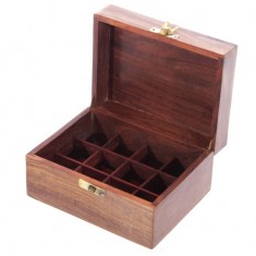 Wooden Box For Essential Oils x12 open
