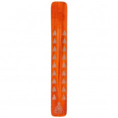 Wooden Incense Holder Ash Catcher - Buddha Orange